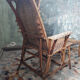 Chaise longue rotin vintage