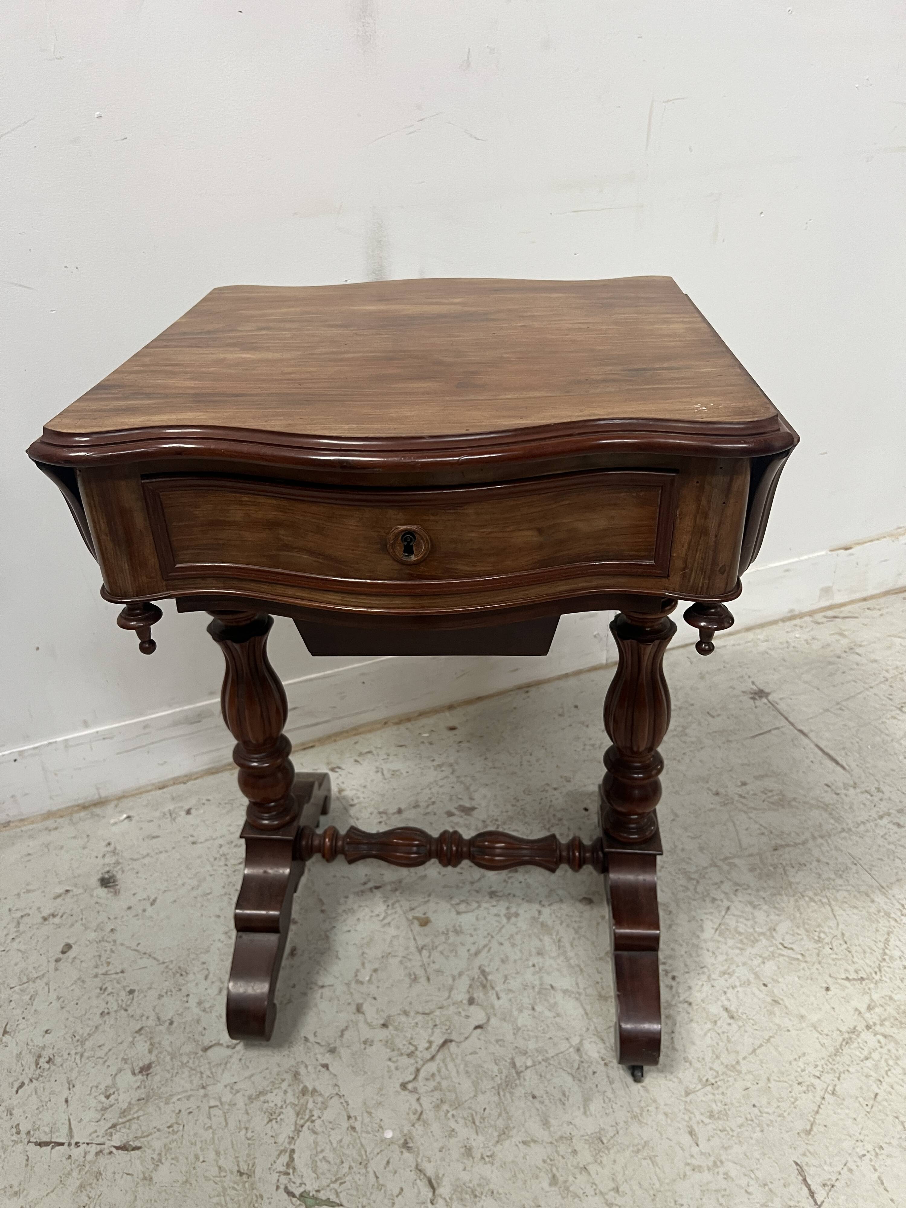Napoleonic era mahogany and veneer work table, 19th century