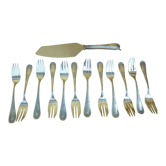 12 dessert forks with Sfam silver metal shovel