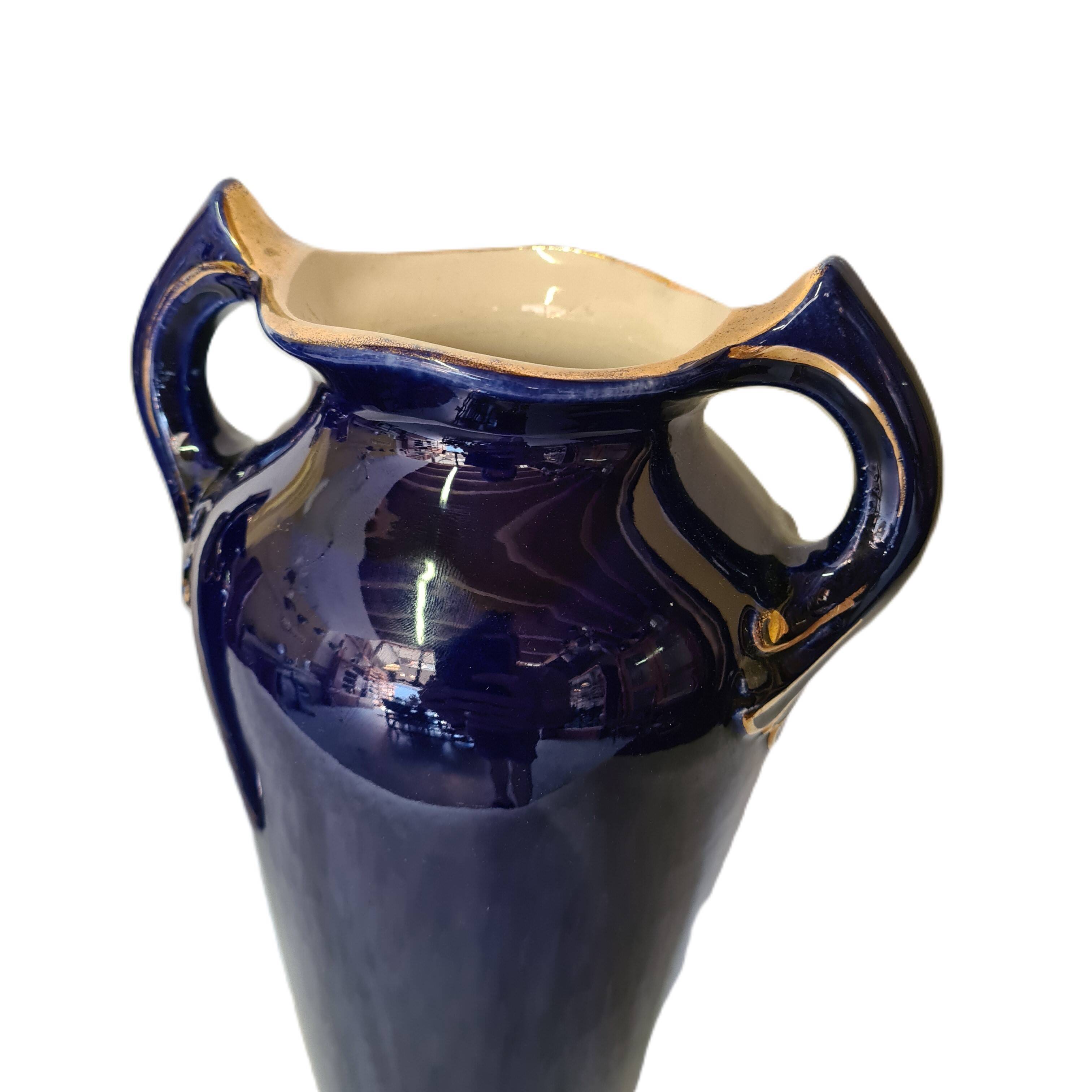 French Art Nouveau Ceramic Vases Louis Gueule Vierzon, Early 20th Century