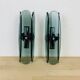 Pair of 70s smoked glass chrome wall lights