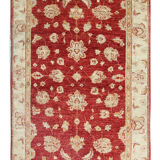 Oriental Wool Ziegler Carpet Handwoven Deep Red Area Rug- 100x152cm