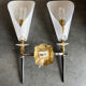 Wall light 2 horn brass house Marlux