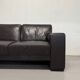 Vintage 3-seater brown leather sofa, 210 cm