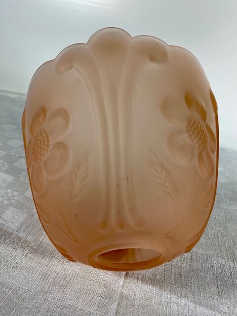 Frosted pink glass lampshade