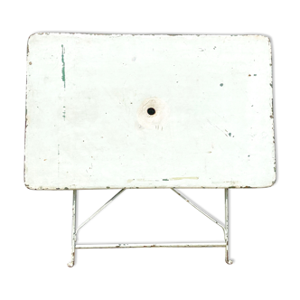 Old folding rectangular garden table - location for parassol
