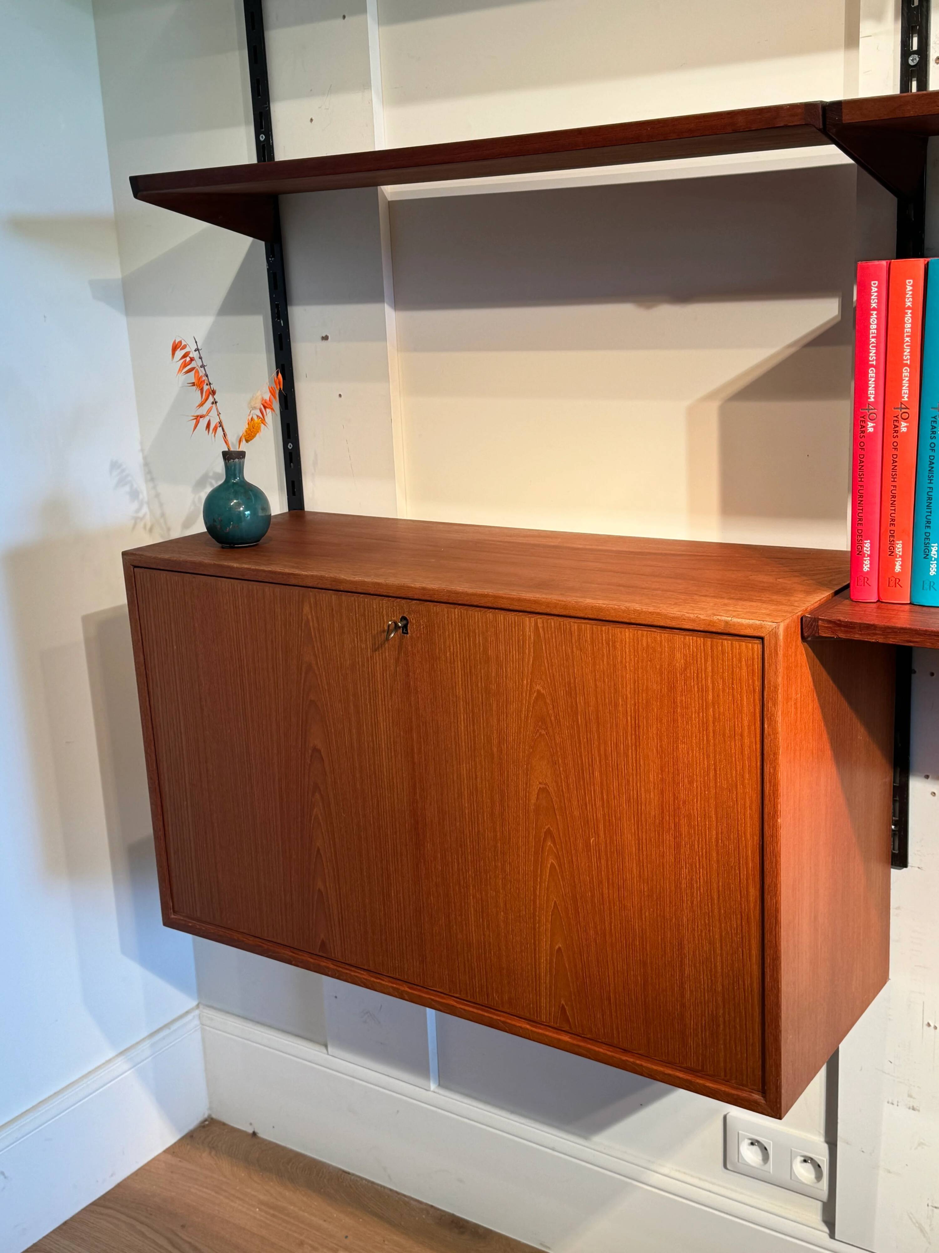 Vintage Scandinavian wall library by Kai Kristiansen for FM Møbler