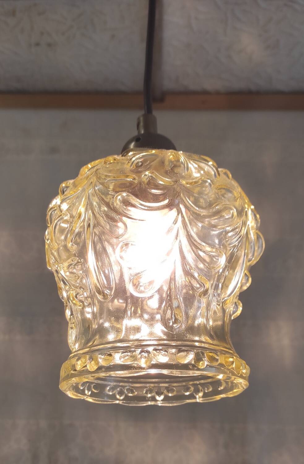 Old portable lamp with a smoked glass globe - mid 20th century.