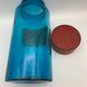Flacon bocal de pharmacie apothicaire en verre bleu, plaque bourgeons de pin, 26,5 cm