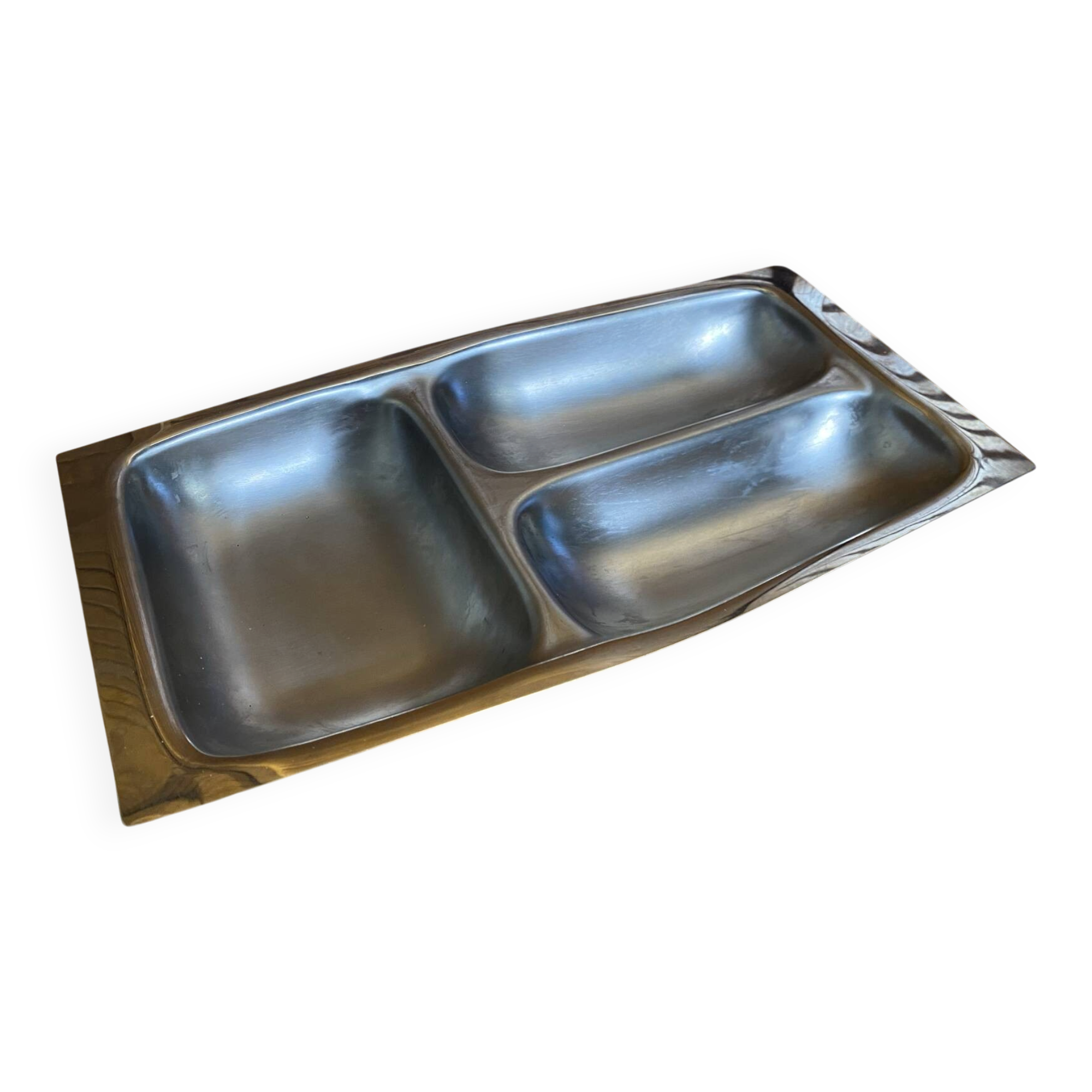 Plat de service ancien chichester inox made in england vintage #e164