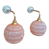 Clichy glass swan neck wall lights