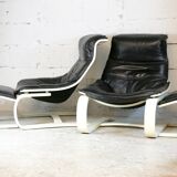 Pair of armchairs and ottomans Nelo Sweden, Sweden, circa 1975