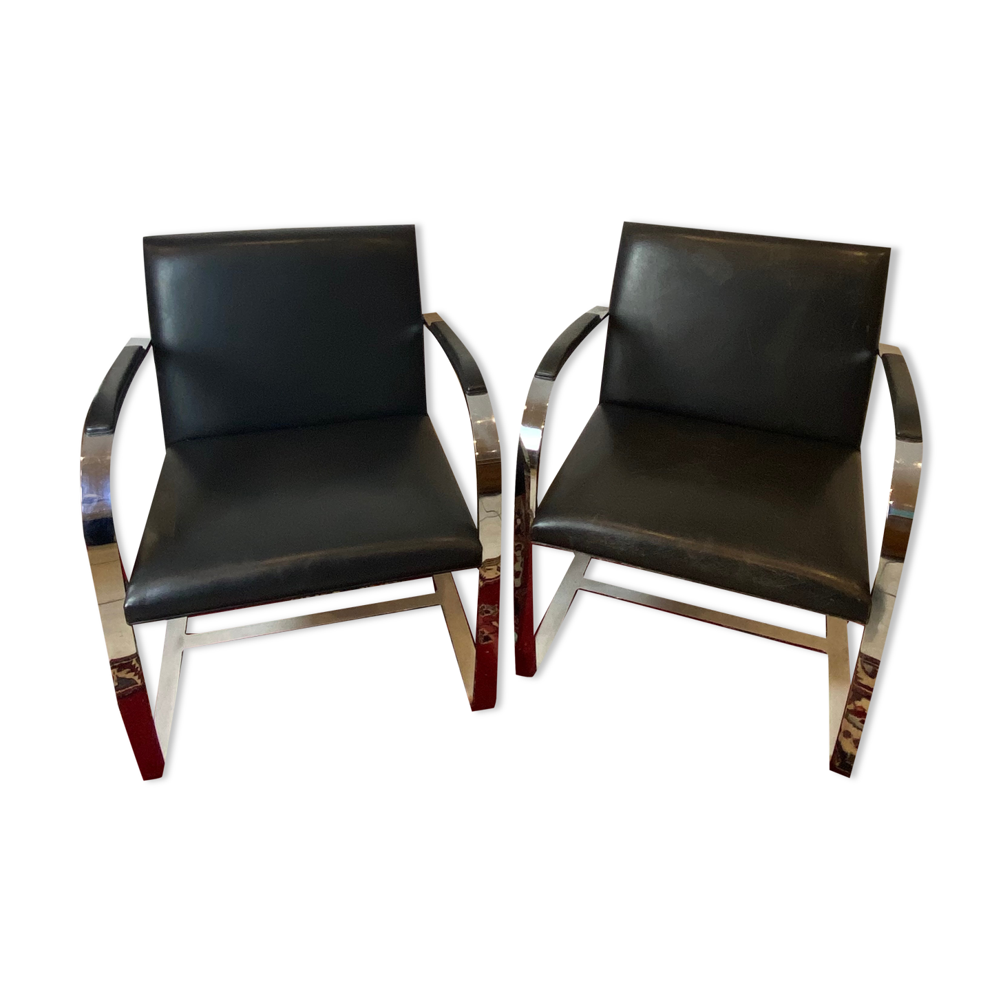 Pair of Brno armchairs by Mies Van Der Rohe for Knoll