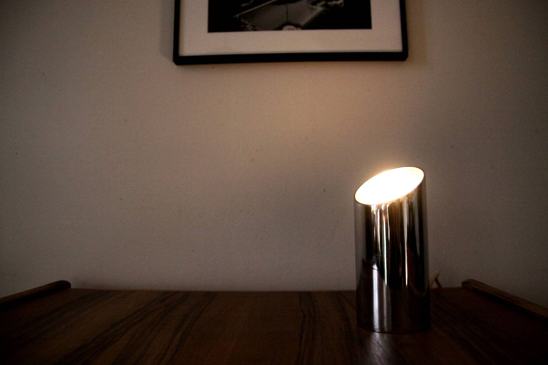 Small vintage chrome metal lamp