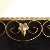 Square mirror with vine leaves and golden metal windings, 1960s