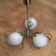 Space age hanging lamp 70s metal and glass
