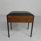 Aristo teak wooden sewing supplies stool, piano stool, 1960s
