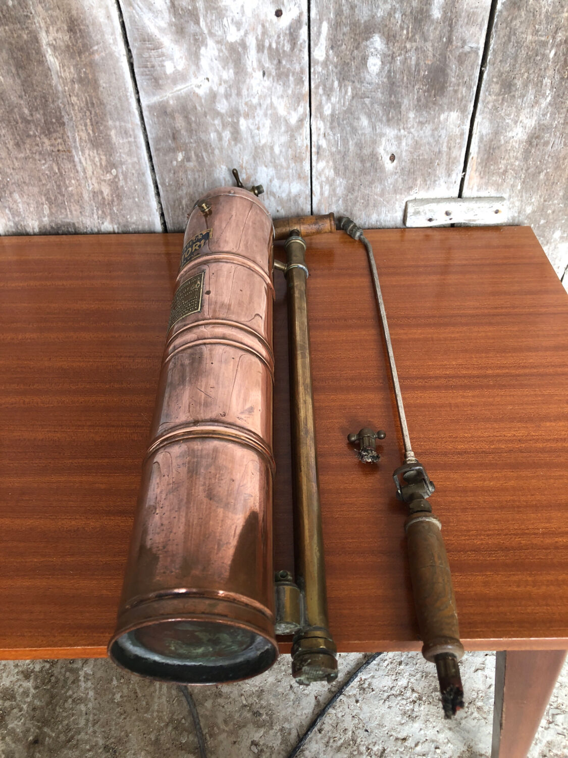 Old High Pressure Sprayer MURATORI Copper & Brass Vintage