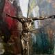 Ancient bronze Christ on a contemporary base