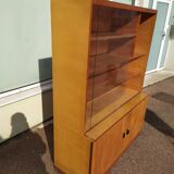 Vintage glass bookcase - Wood