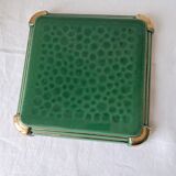 Ceramic trivets and glasses from Poët-Laval. Vintage