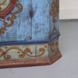 Rustic Farmhouse Folk Art Painted Bridal Cabinet