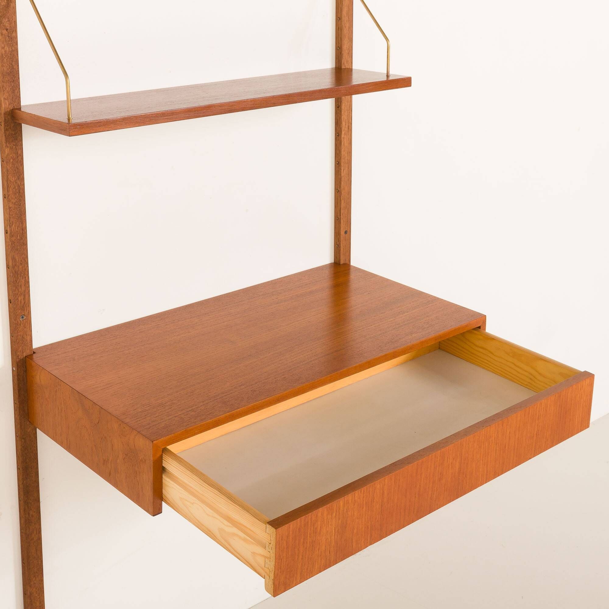 Danish mid-century teak shelving unit with a desk, 1970s