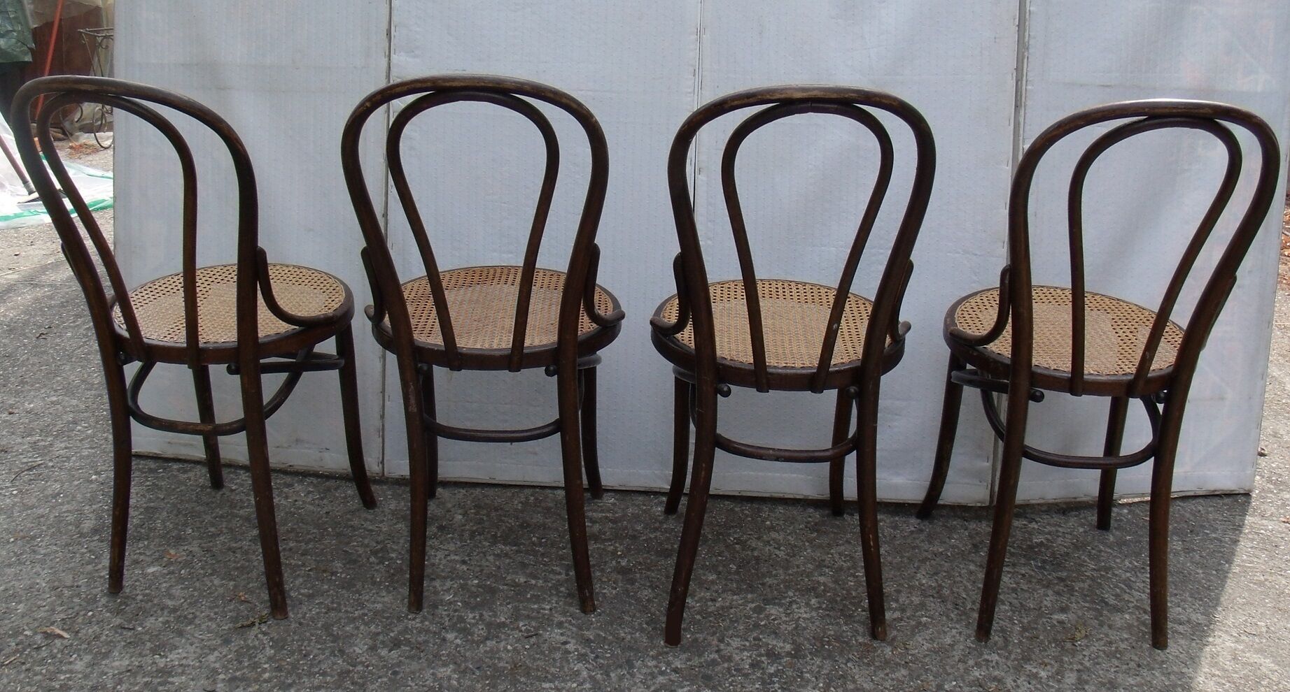Lot of 4 chairs old bistro cyear