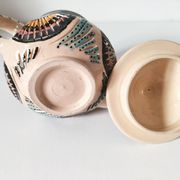 Service à thé marocain vintage, théière et 5 tasses et soucoupes
