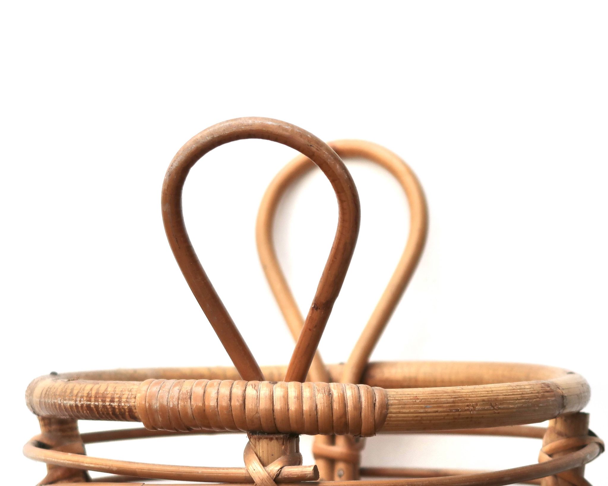 Umbrella stand with rattan and bamboo handles, 1970s