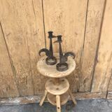 Signed zoomorphic iron candle holders