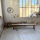 Set of two rustic oak farm benches 2m
