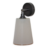 Applique articulée en verre givré blanc et support noir