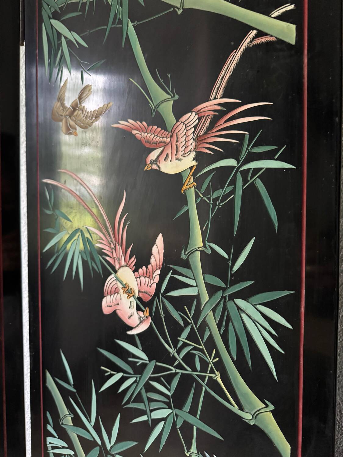 Antique Chinese lacquer screen