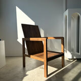 Armchair in natural wood (teak) minimalist design