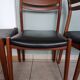 Set or suite of 4 chairs vintage Scandinavian armchairs industrial black solid wood dining room