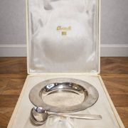 Christofle – Service à bouillie / porridge en métal argenté – Coffret d’origine –