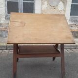 Drawing table wood and vintage metal