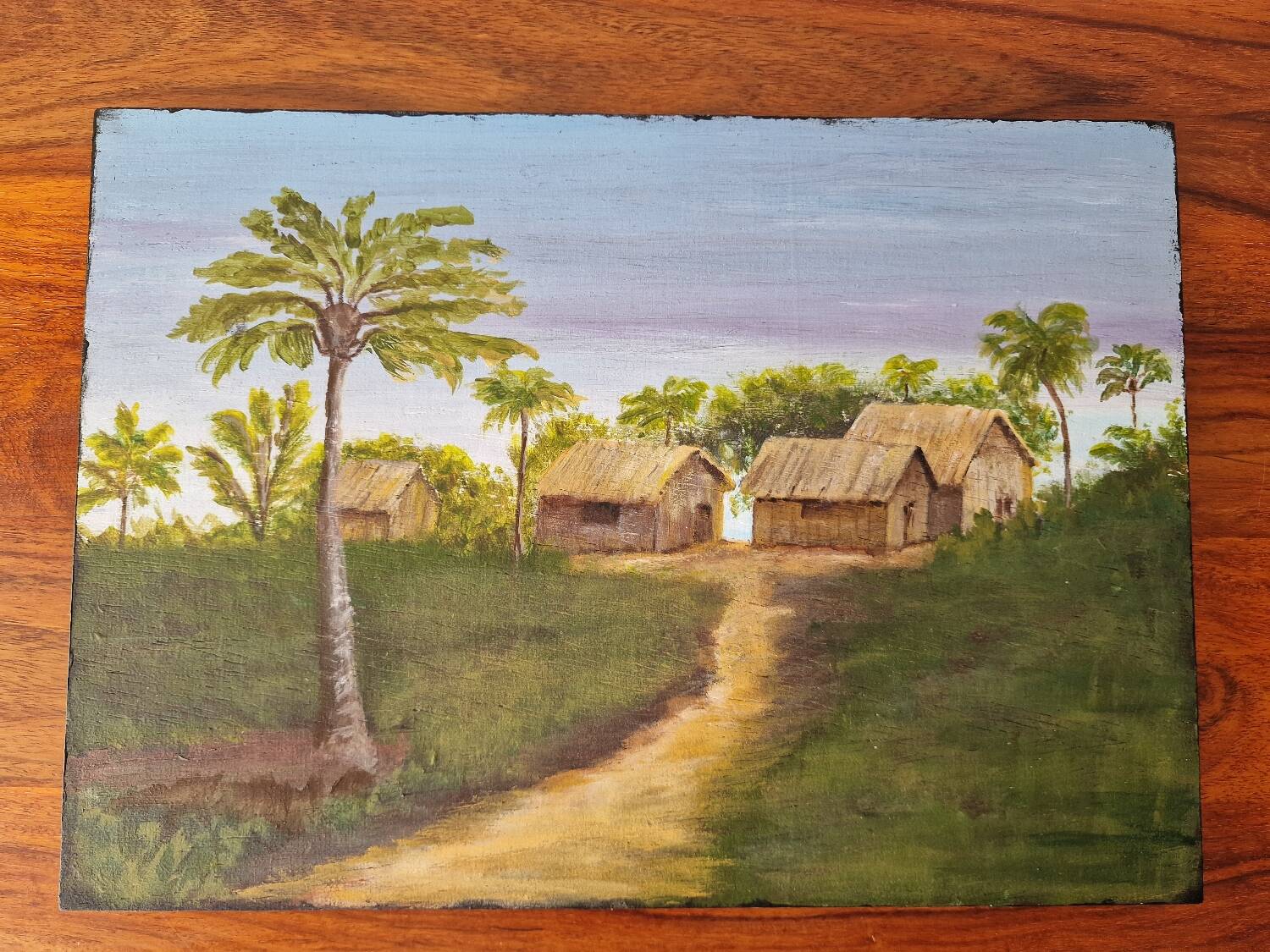 Vintage exotic painting in colonial style