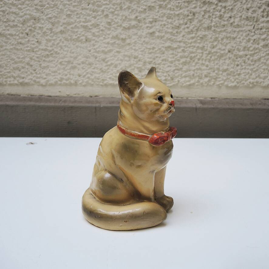 Antique ceramic cat money box to break