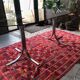Vintage dining table chrome legs and smoked glass 1970