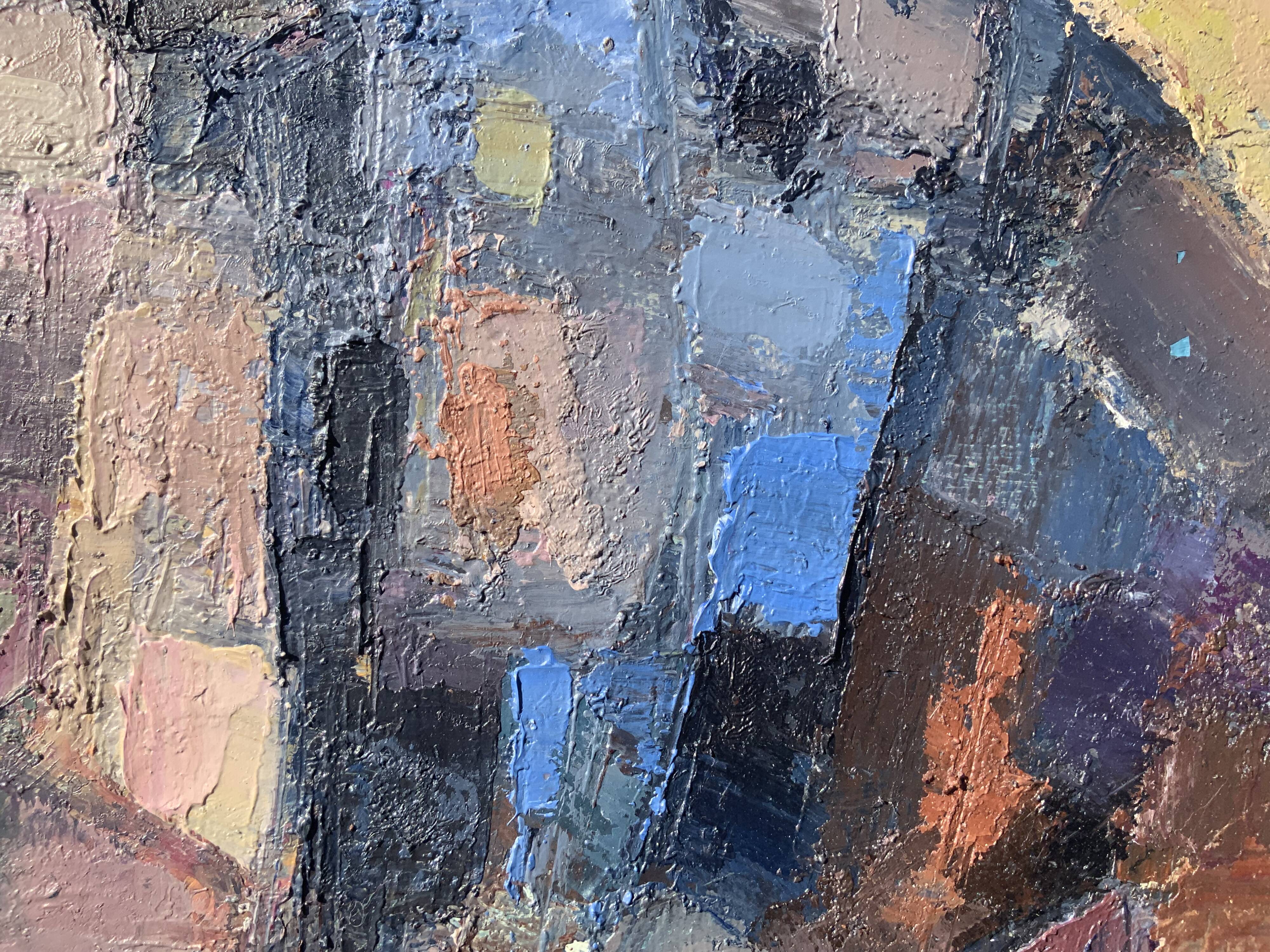 Vintage Modernist Swedish School Abstract Oil Painting