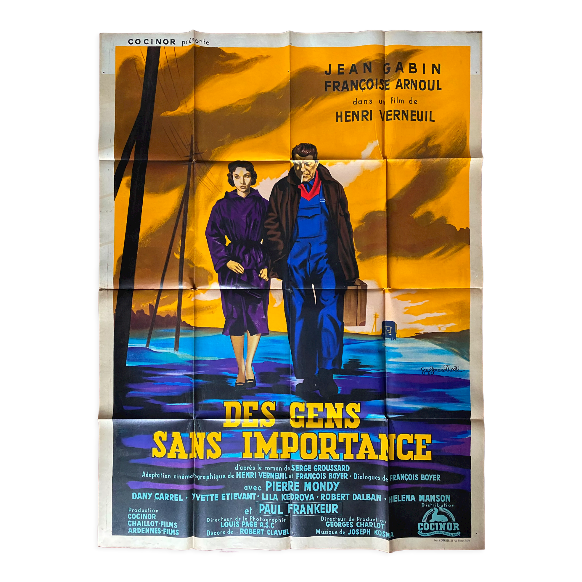 Original cinema poster "Des gens sens importance" Jean Gabin 120x160cm 1956