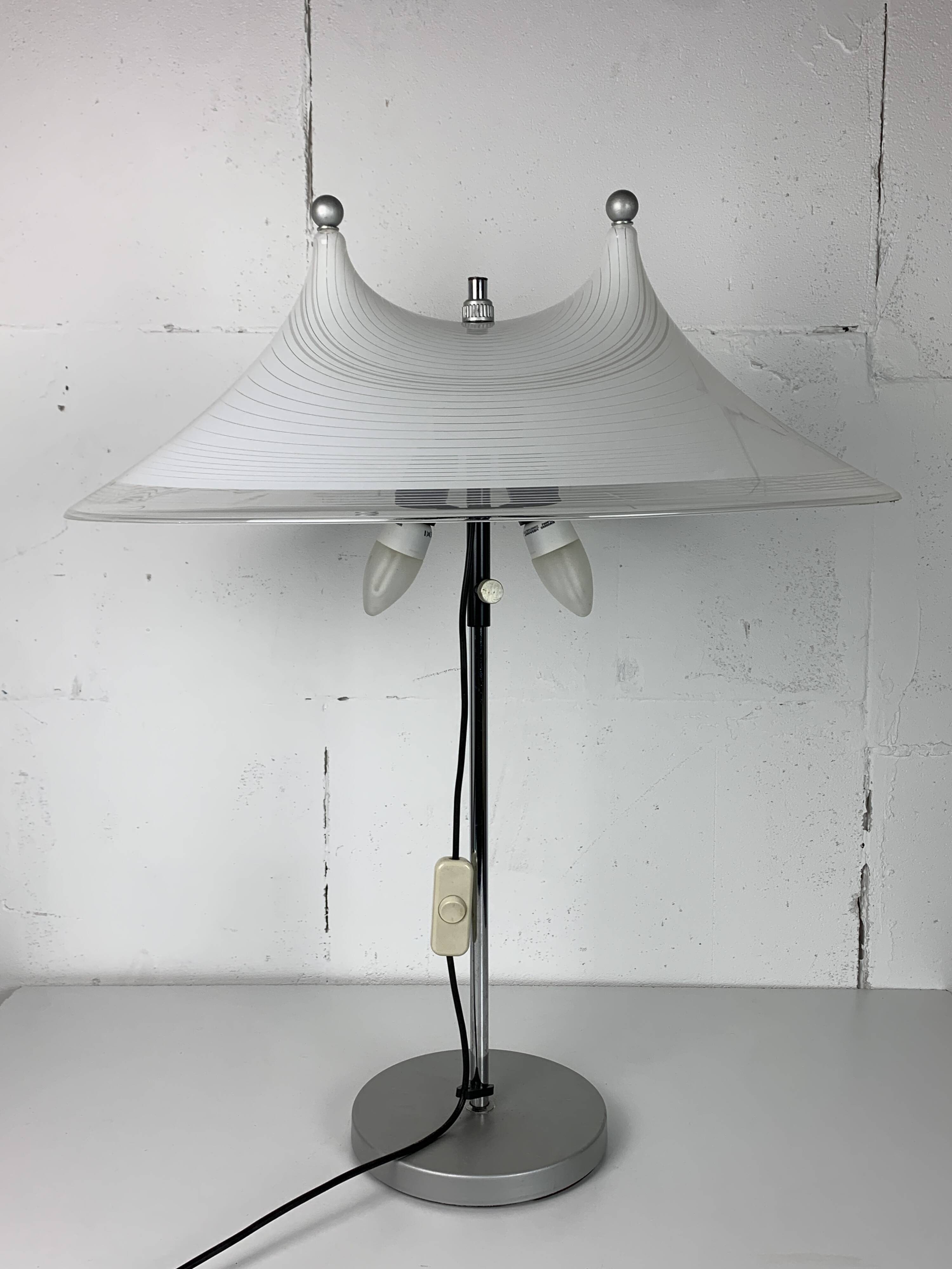 Large Dutch design space age adjustable table or desk lamp by Harco Loor, 1