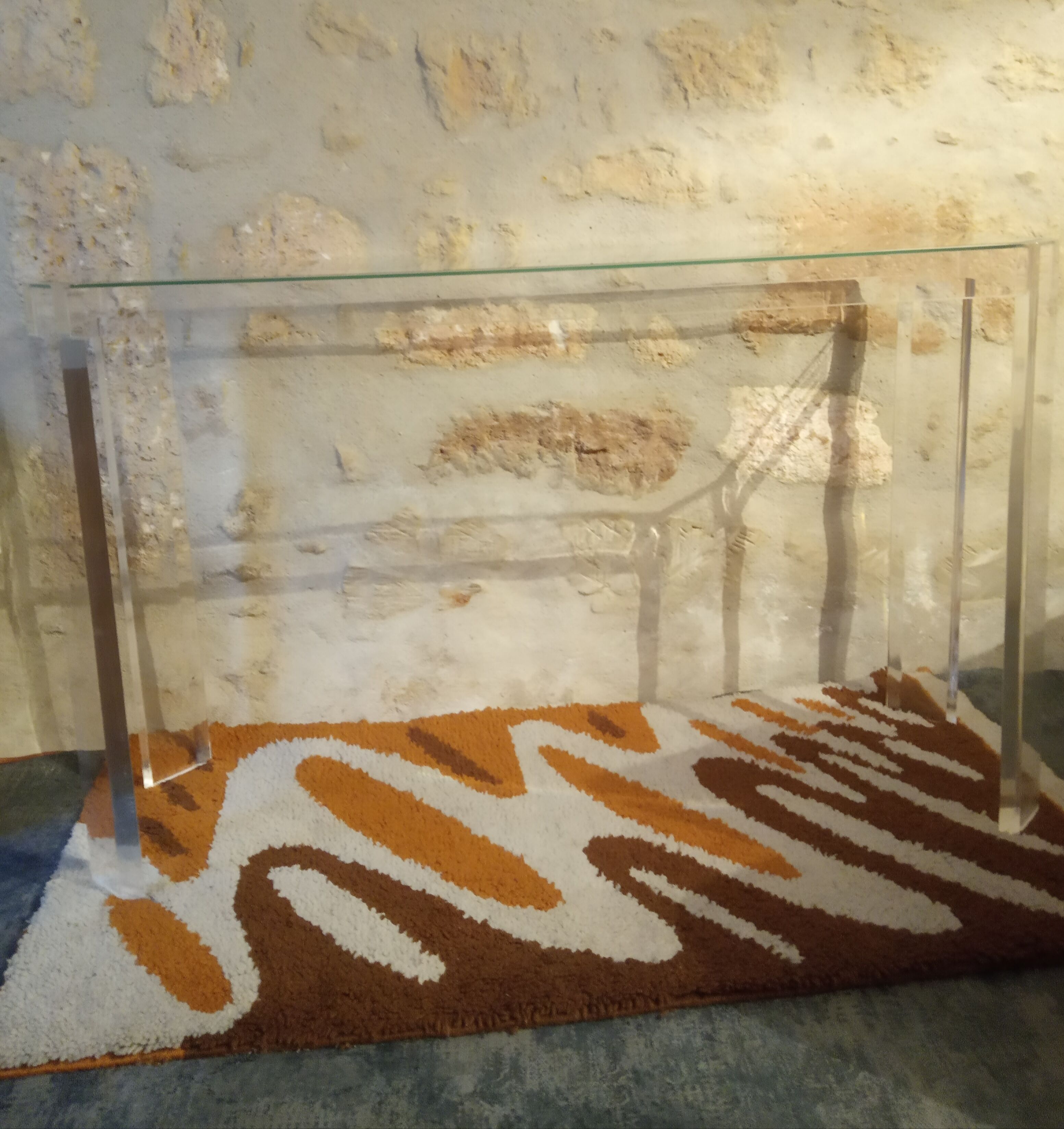 David Lange Glass and Plexi Console