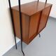 Vintage Italian modular shelving unit in teak and metal from the 1970s