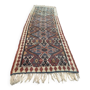 Old Turkish narrow Kilim Runner 233x66 cm shabby chic, vintage kelim