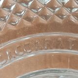 Coupe ancienne à gâteau en cristal sur piédouche moulée