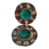 Pair of antique plates - Rubelles Enamel Factory (circa 1845–1855)