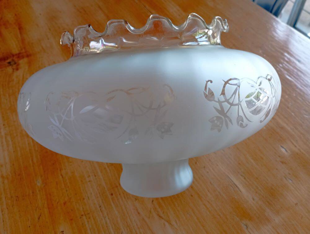 Frosted and smoked glass globe